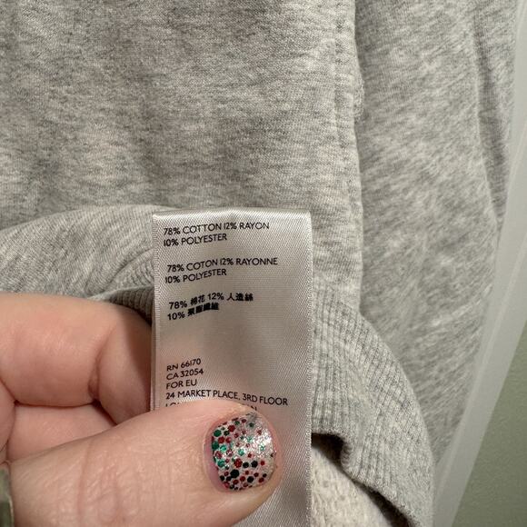 Free People Gray Oversized Quarter Zip Gray Hoodie Size Small - Picture 6 of 7